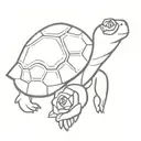 tortoise with a rose as his shell tattoo design idea