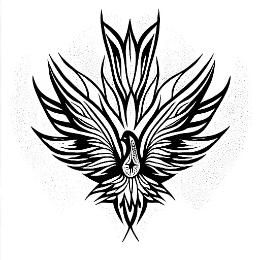 pheonix  trapped inside mandala tattoo design idea