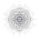 mandala with pheonix on constellations  with compass tattoo design idea