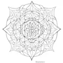 9 petal mandala with the flower of life in the center tattoo design idea