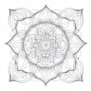 9 petal mandala with the flower of life in the center tattoo design idea