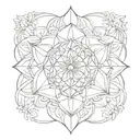 9 petal mandala with the flower of life in the center tattoo design idea