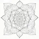 9 petal mandala with the flower of life in the center tattoo design idea