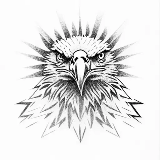 bald Eagle with stars and stripes tattoo design idea