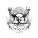 bald Eagle with stars and stripes tattoo design idea