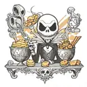 jack skellington baking tattoo design idea