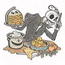 jack skellington baking tattoo design idea