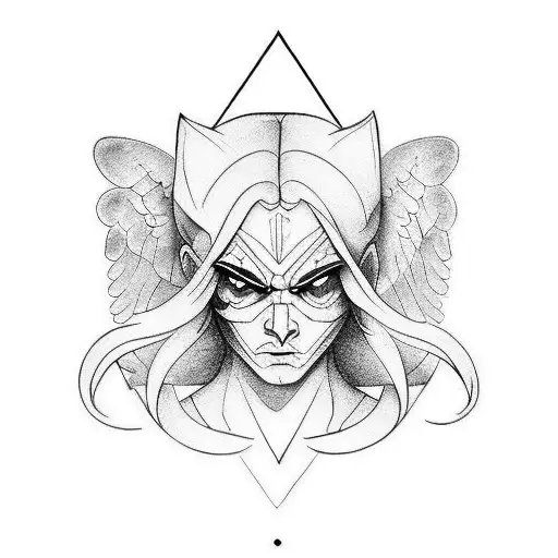 half angel half demon tattoo design idea
