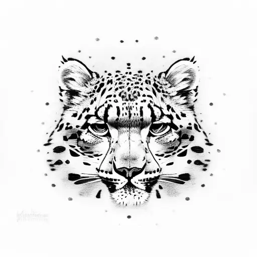 snow leopard body tattoo design idea