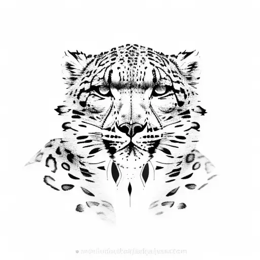 snow leopard tattoo design idea
