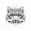 snow leopard body tattoo design idea