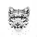 snow leopard body tattoo design idea