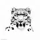 snow leopard body tattoo design idea