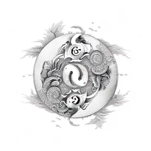 dogs, Yin Yang  tattoo design idea