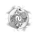 dogs, Yin Yang  tattoo design idea