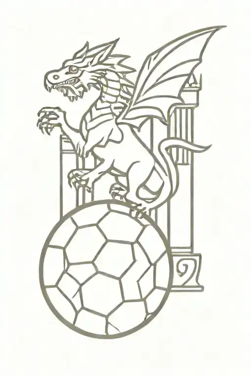 Welsh dragon, Wales, daffodil, soccer ball, Blackpool tower tattoo design idea