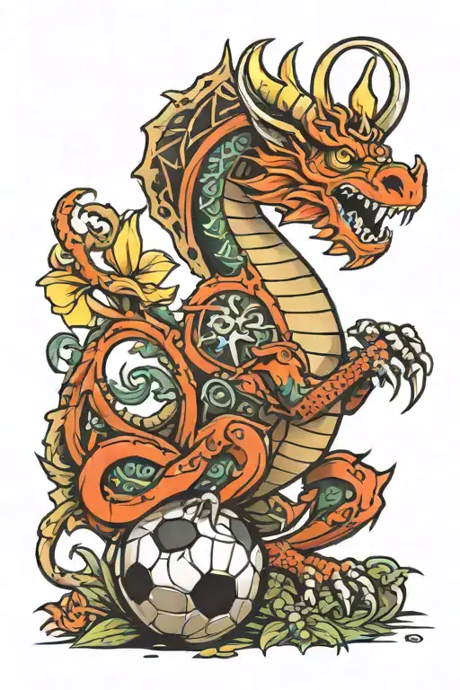 Welsh dragon, Wales, daffodil, soccer ball, Blackpool tower tattoo design idea
