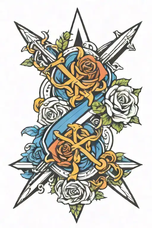 saltire and Yorkshire rose intertwined tattoo design idea
