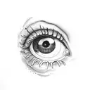 eye with spanners tattoo design idea