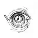 eye with spanners tattoo design idea