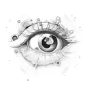 eye with spanners tattoo design idea