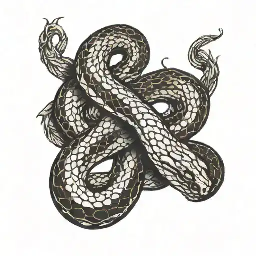A blackwork tattoo of a majestic snake shedding its skin, symbolizing transformation and renewal tattoo design idea