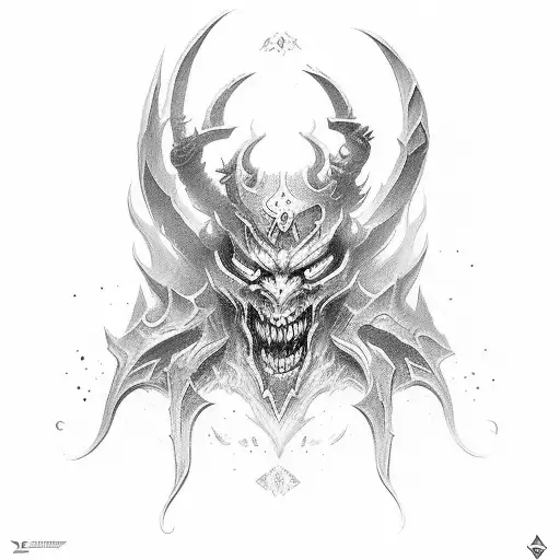shadow fiend from game dota 2 stanislav gromov tattoo design idea