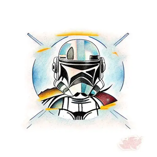 star wars mandalorian tattoo design idea