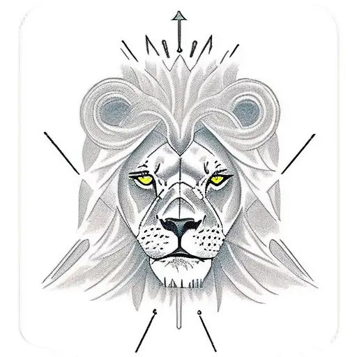 Generate an image of 'The Force' card from the Rider-Waite Tarot deck. Depict a woman gently closing the mouth of a lion tattoo design idea