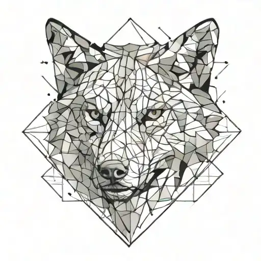 wounded wolf tattoo design idea
