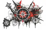 Compass anchor  tattoo design idea