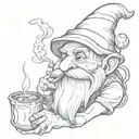 gnome smoking tattoo design idea