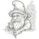 gnome smoking tattoo design idea