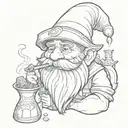 gnome smoking tattoo design idea