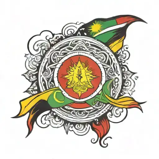 kurdish flag tattoo design idea