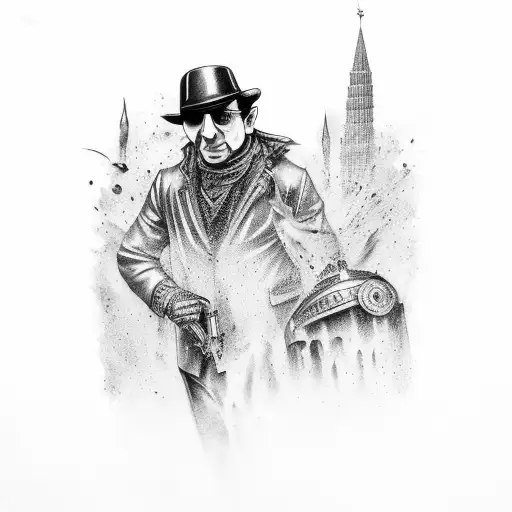 Italian mafia with fountain of treve tattoo design idea