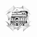 Italian buildings tattoo design idea