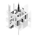 Italian buildings tattoo design idea