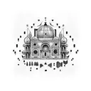 Italian buildings tattoo design idea