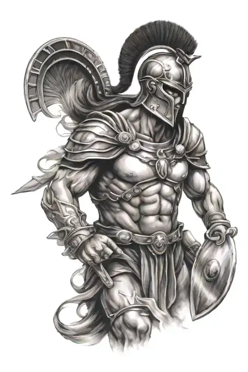 Greek mythology Spartan warrior tattoo design idea