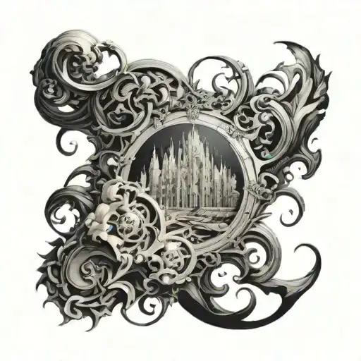 Designing a detailed arm sleeve tattoo that incorporates cathedrals and Leonardo da Vinci involves seamlessly blending t tattoo design idea