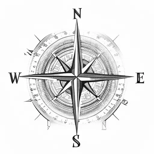 compass moon 222 tattoo design idea
