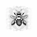japanese bee tattoo design idea