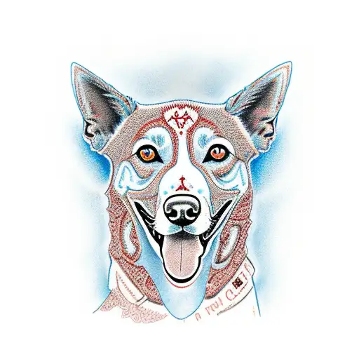 red heeler with blue heeler tattoo design idea