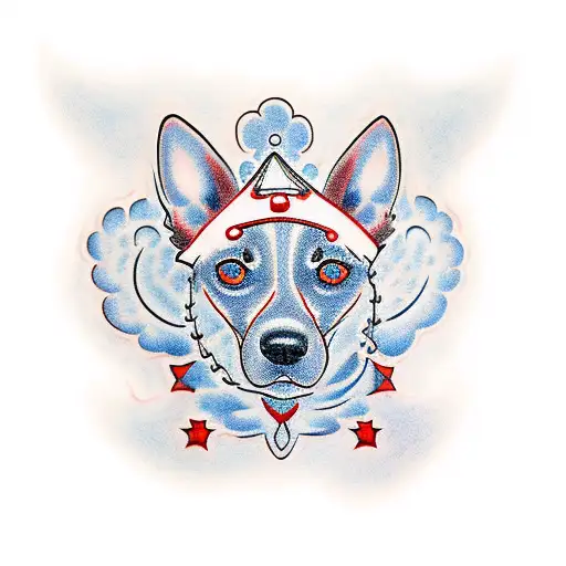 red heeler with blue heeler tattoo design idea