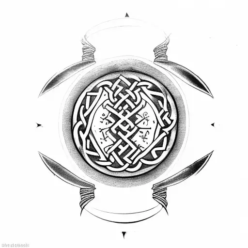 irish ogham ancient tattoo design idea