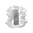 irish ogham ancient tattoo design idea
