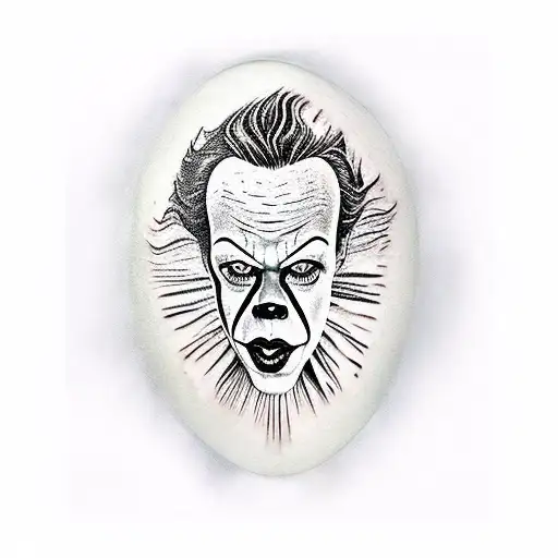 Pennywise face split bill skarsgard Tim curry tattoo design idea