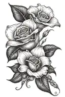 grain, rose, carnation, calla lily  tattoo design idea