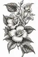 grain, rose, carnation, calla lily  tattoo design idea